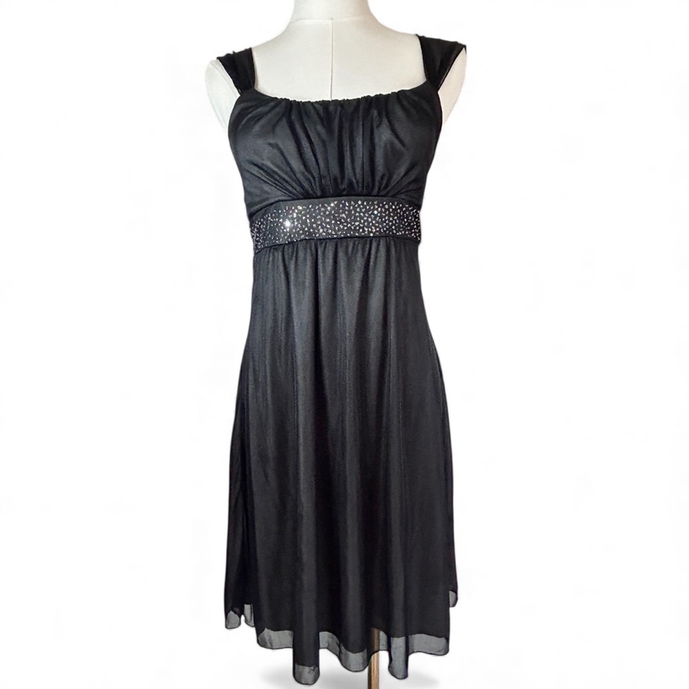 Y2K LA BELLE Babydoll Milkmaid Sparkly Mini Dress Whimsigoth Cocktail Fairy Sz S